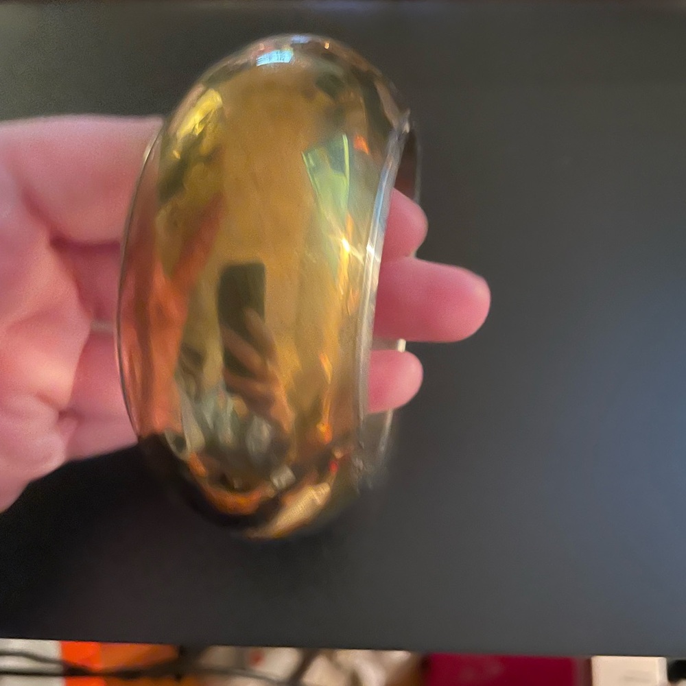 Vintage 90s Gold-Tone Chunky Dome Bangle Bracelet